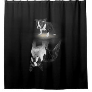 Dog Mom BostonTerrier Dog Lover Gift Mother Father Shower Curtain