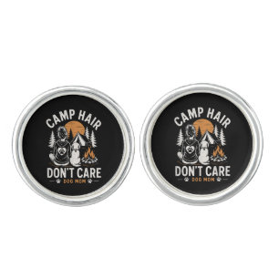 Dog Mom Camping Outdoor Campfire Cufflinks