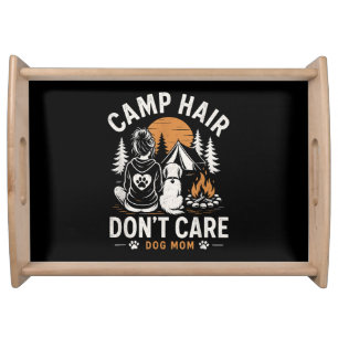 Dog Mom Camping Outdoor Campfire Serving Tray