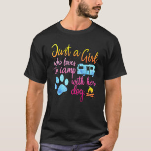 Dog Mom Camping Outdoor Campground Bonfire Travel T-Shirt