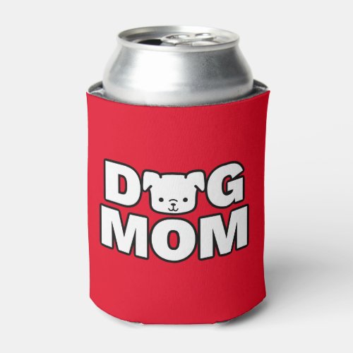 DOG MOM Can Cooler Red