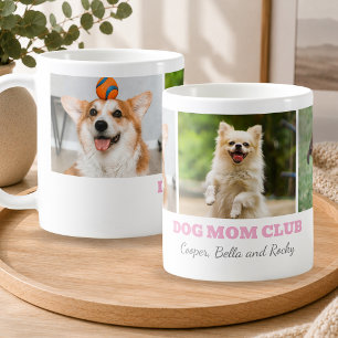 Dog Mom Club Pet Lovers Custom Photo Collage Names Coffee Mug