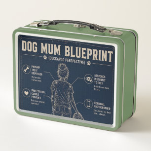 Dog Mom Cockapoo Blueprint Lunch Box