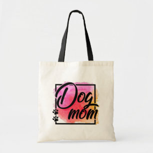 Dog mom colorful animal lover tote bag