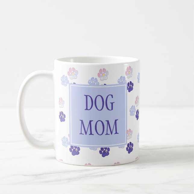 Dog Mom Colorful Paws Mug (Left)