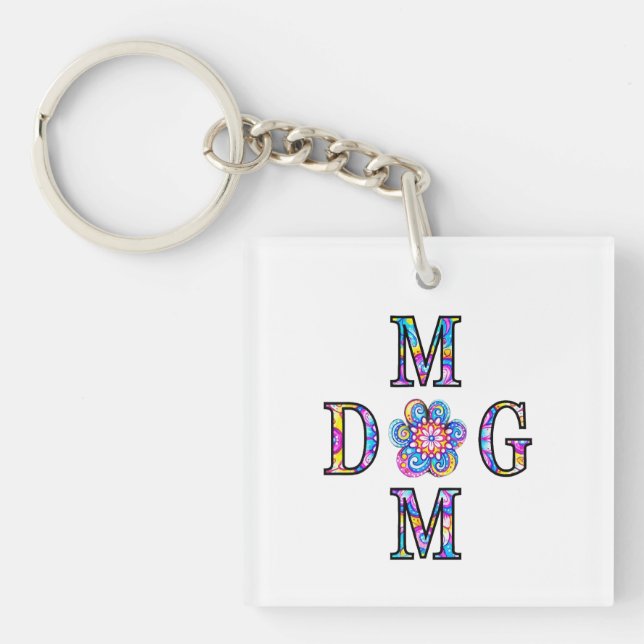Dog Mom Cross Keychain (Front)