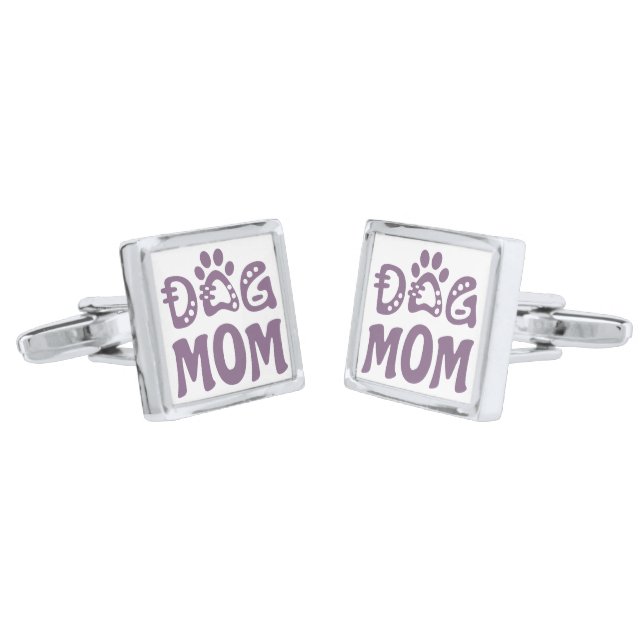 Dog Mom Cufflinks (Angled)