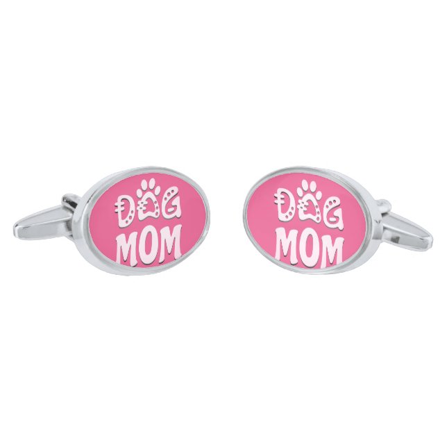 Dog Mom Cufflinks (Angled)