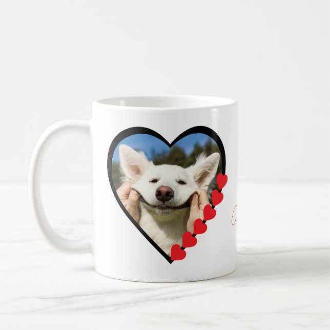 Dog Mom Custom Pet Photo Dog Lover Coffee Mug (Left)