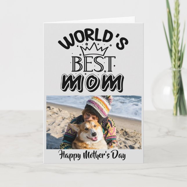 Dog mom custom pet photo mother’s day card (Front)