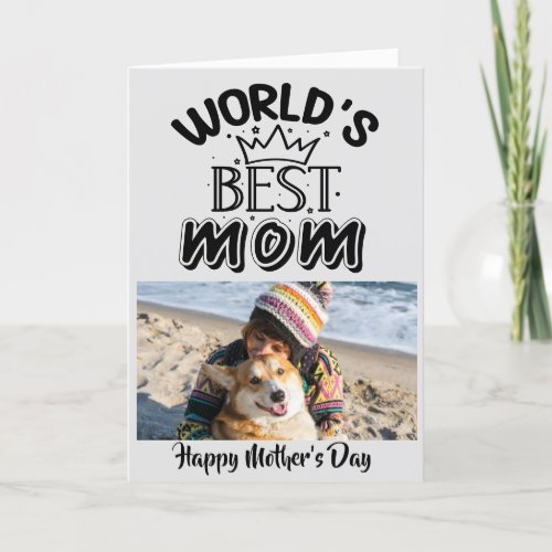 Dog mom custom pet photo mothers day card