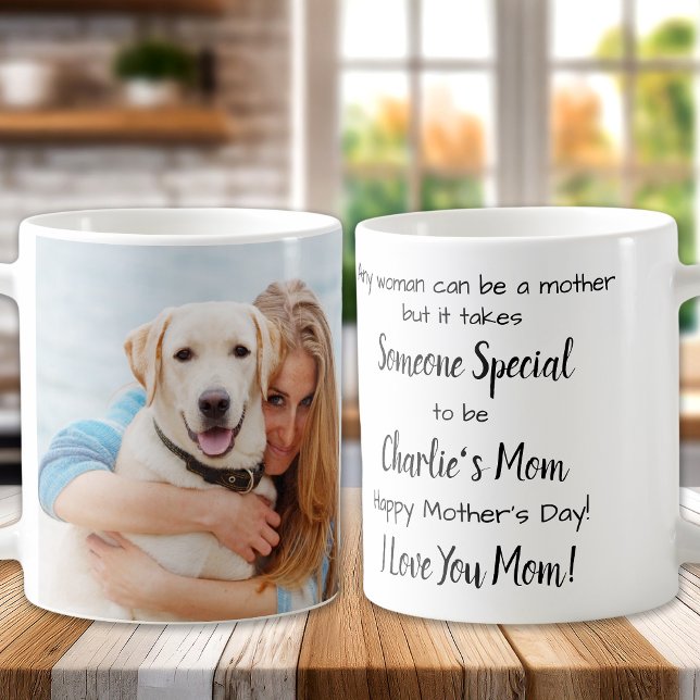 Dog Mom Custom Pet Photo Mother's Day Coffee Mug (Creator Uploaded)