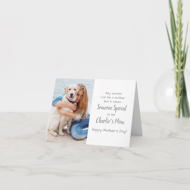 Dog Mom Custom Pet Photo Mother's Day Holiday Card (Front)