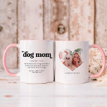 Dog Mom Custom Photo and Text Mug<br><div class="desc">Modern Dog Mom Custom Photo and Text design. Featuring a retro modern design and fun definition of a ' dog mom '. Easily customize last line of text (underneath definition) and add your photo to a heart shaped frame on the other side . Give as a gift for your favorite...</div>
