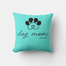 dog mom customizable mint green cushion