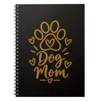 Dog Mom Cute Paw Print Dog Lover Gift Notebook