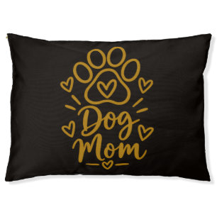 Dog Mom Cute Paw Print Dog Lover Gift Pet Bed