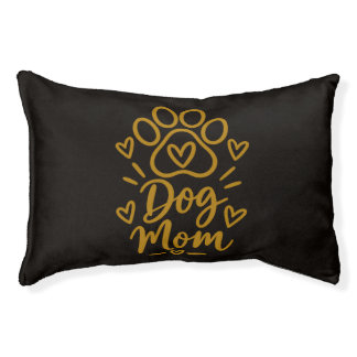 Dog Mom Cute Paw Print Dog Lover Gift Pet Bed