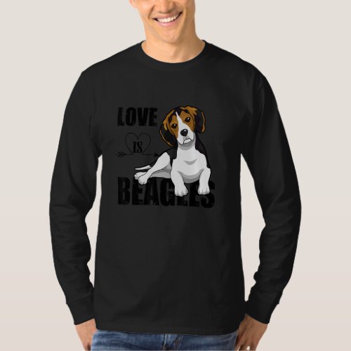 Dog Mom Dad Love Is Beagles Mothers Day T_Shirt