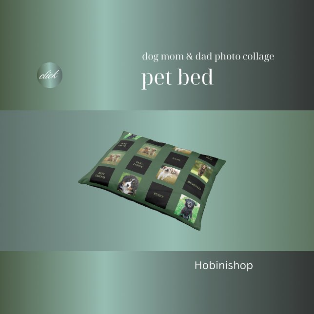 dog mom & dad photo collage  pet bed (dog mom & dad photo collage pet bed)