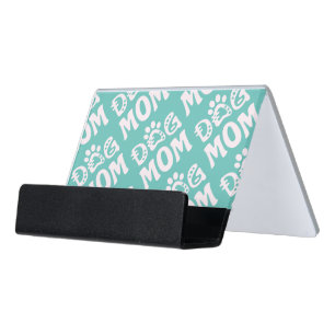 Dog Mom Desk Business Card Holder