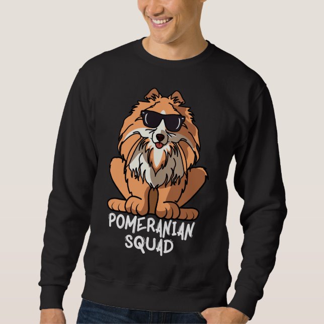 Dog Mom Dog Dad Love R Funny Pomeranian Squad Sweatshirt (Front)