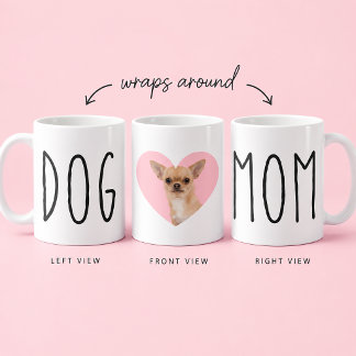 Dog Mom Dog Lover Custom Photo Handwritten Text Coffee Mug
