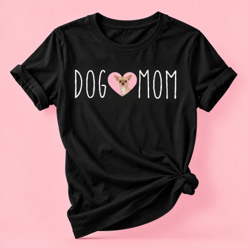 Dog Mom Dog Lover Pet Photo Handwritten Text Tri-Blend Shirt