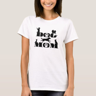 Dog Mom Dog Silhouette Paw Print Cute Pet Lover T-Shirt