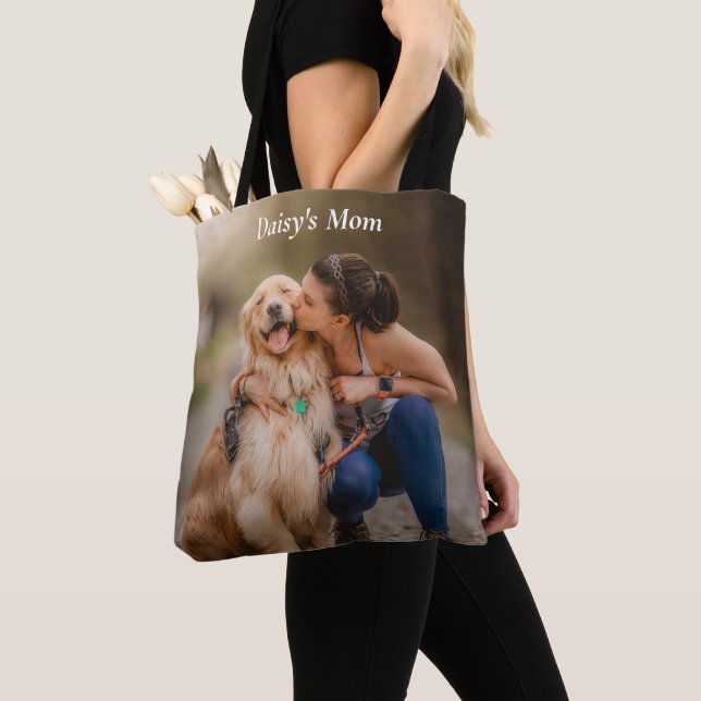 Dog Mom Double Sided Custom Photo  Tote Bag (Close Up)