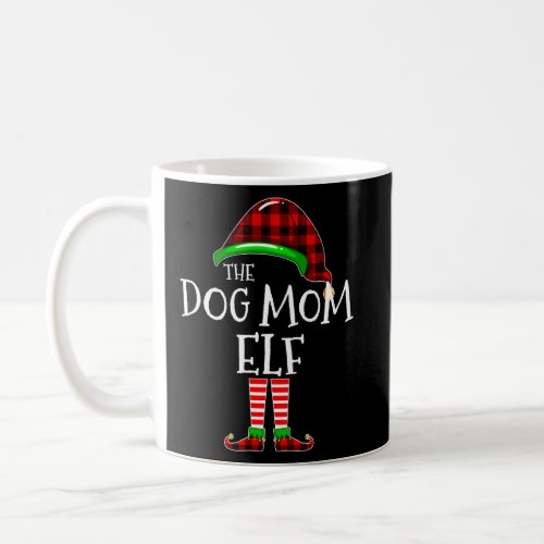 Dog Mom Elf Buffalo Plaid Matching Family Christma Coffee Mug