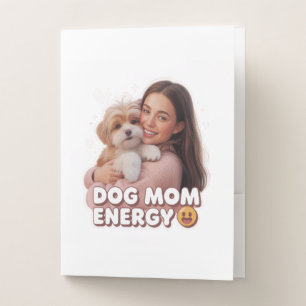 Dog Mom Energy - trendy dog mom design Pocket Folder