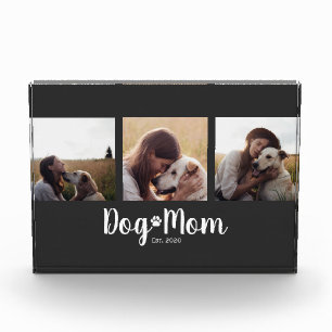 Dog Mom Established Script Black 3 Photo  Acrylic Award
