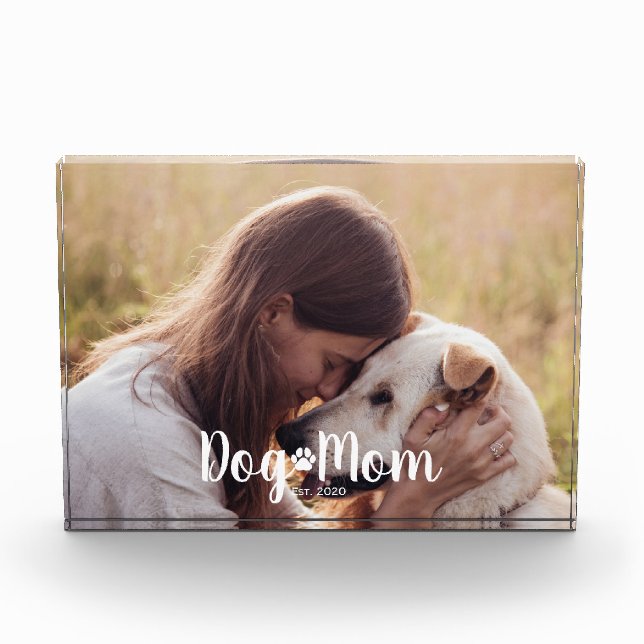 Dog Mom Established Script Photo Acrylic Award (Front)