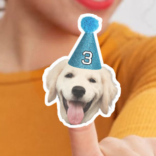 Dog Mom Face Stickers, Custom Face Birthday Party Sticker