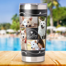 Dog Mom Favorite Child 4 Photo Heart Doodles Black