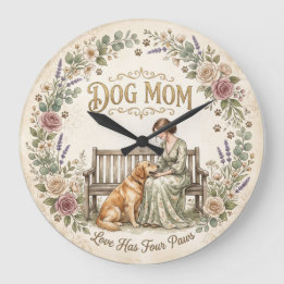 Dog Mom Floral Wall Clock