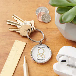 Dog Mom Fuel Coffee & Paws Custom Keychain
