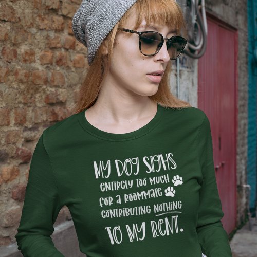 Dog Mom Funny Custom Photo Womens Long Green T_Shirt
