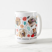 Dog Mom Garden Colorful Floral Pet Photo Collage Coffee Mug (Front Right)