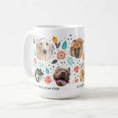 Dog Mom Garden Colorful Floral Pet Photo Collage Coffee Mug (Front Left)