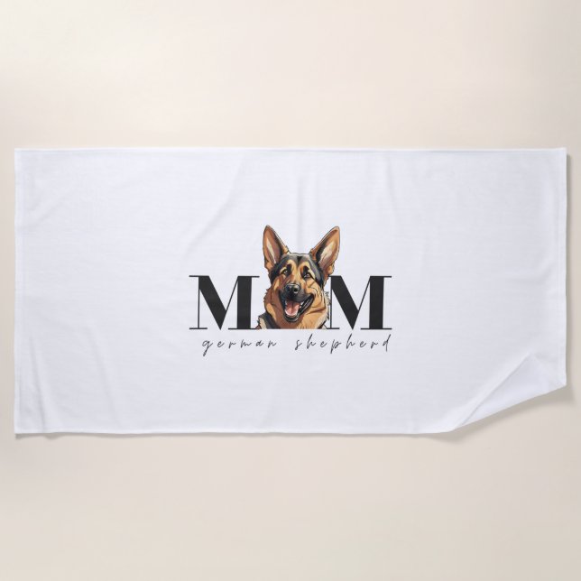 Dog Mom GERMAN SHEPHERD DOG Classic T-Shirt Beach Towel (Front)