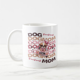 Dog Mom Gift Cute Puppy Car Custom Name Coffee Mug