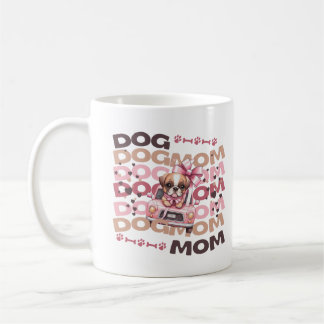 Dog Mom Gift Cute Puppy Car Custom Name Coffee Mug