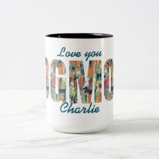 Dog Mom Gift Love You Custom Photo + Name Two-Tone Coffee Mug