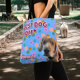 Dog Mom Gift, Personalized Pet Photo Birthday Tote Bag
