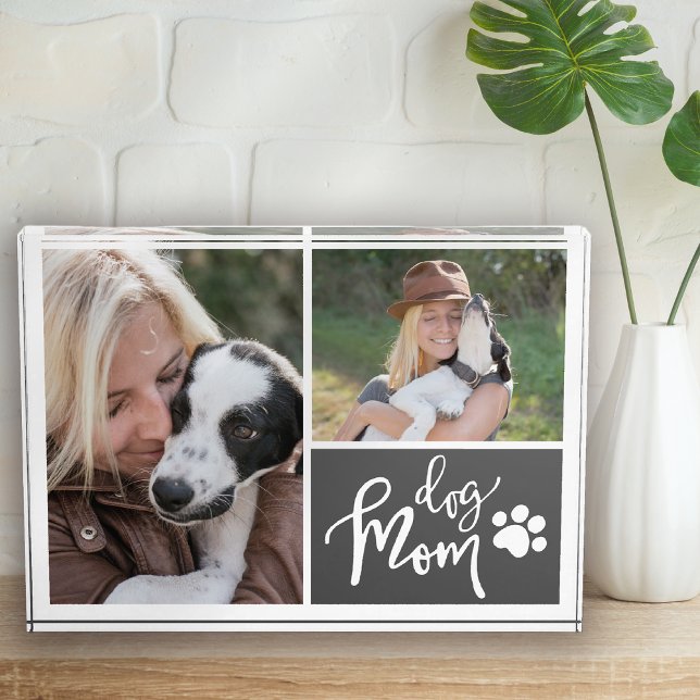 Dog Mom Gift Photo Collage Picture Block (Creator Uploaded)