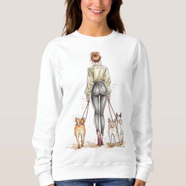 Dog Mom Girl Boss Sweatshirt | Urban Chic Dog Walk (Front)