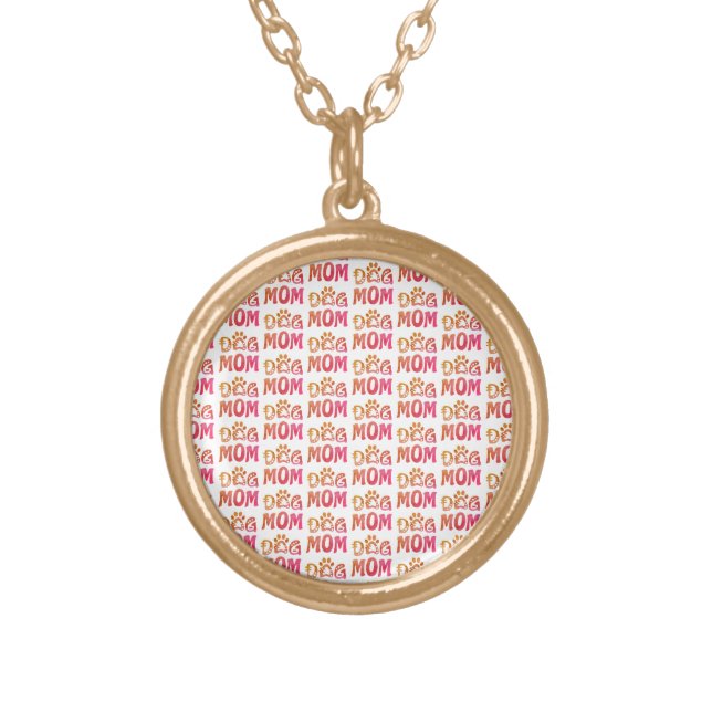Dog Mom Gold Plated Necklace (Front)