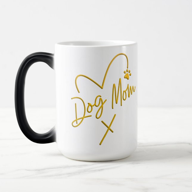 DOG MOM, GOLDEN HEART COLOR MORPH MUG  (Left)